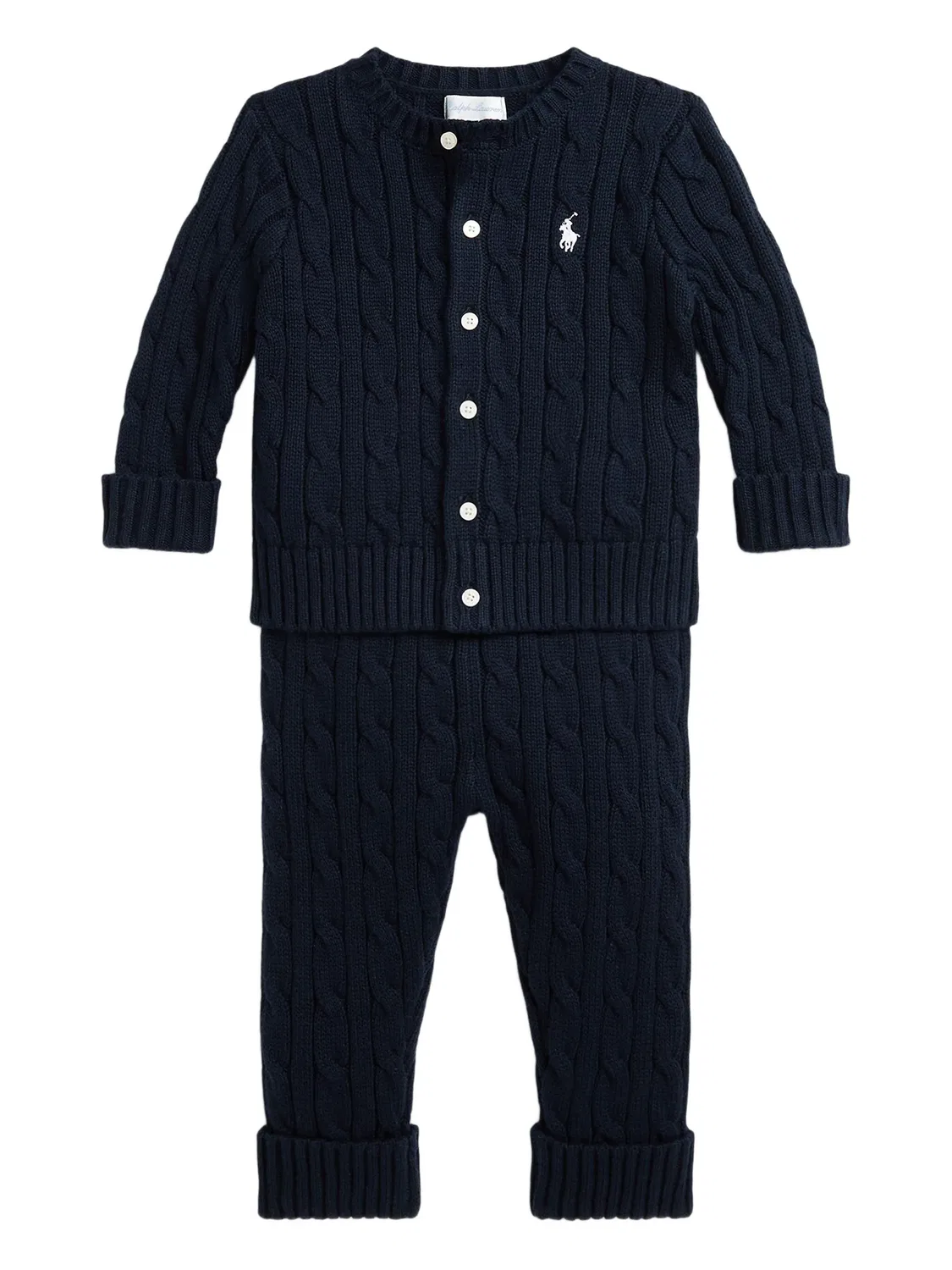 Комплект трубок из хлопкового вязаного полотна Polo Ralph Lauren, темно-синий