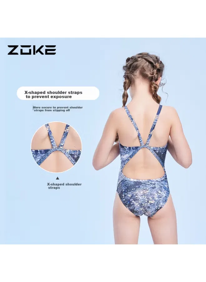 Купальник слитный спортивный для девочек Zoke, черный — фото 3