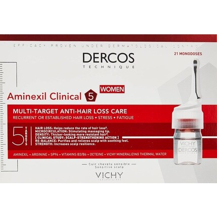 Vichy Dercos Technique Сыворотка против выпадения волос для женщин, 21 ампула — фото 2
