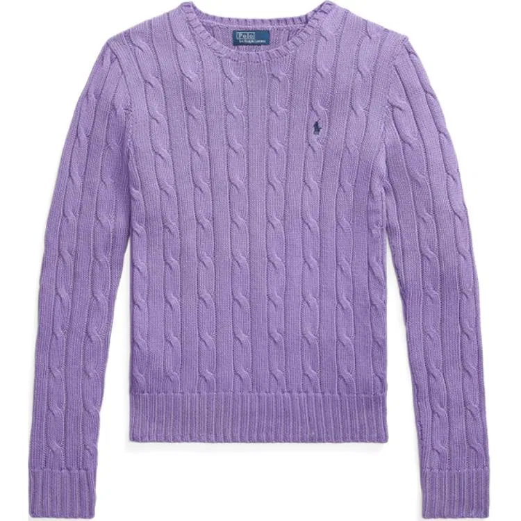 Женский вязаный джемпер с длинным рукавом, облегающий, Purple, Polo Ralph Lauren