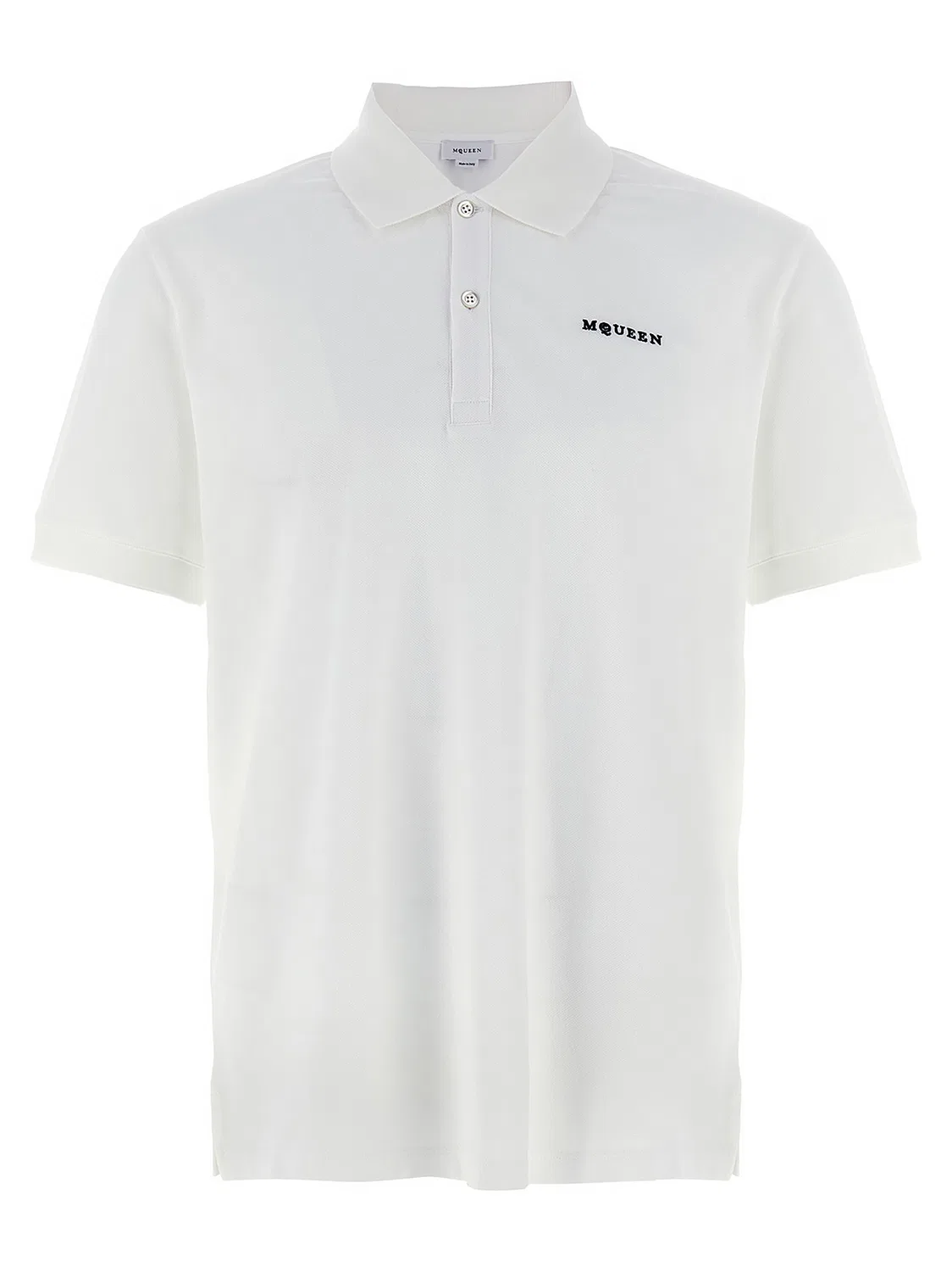Мужское поло с контрастной вышивкой логотипа Bicolor Cotton Polo Shirt Alexander McQueen, Bicolor