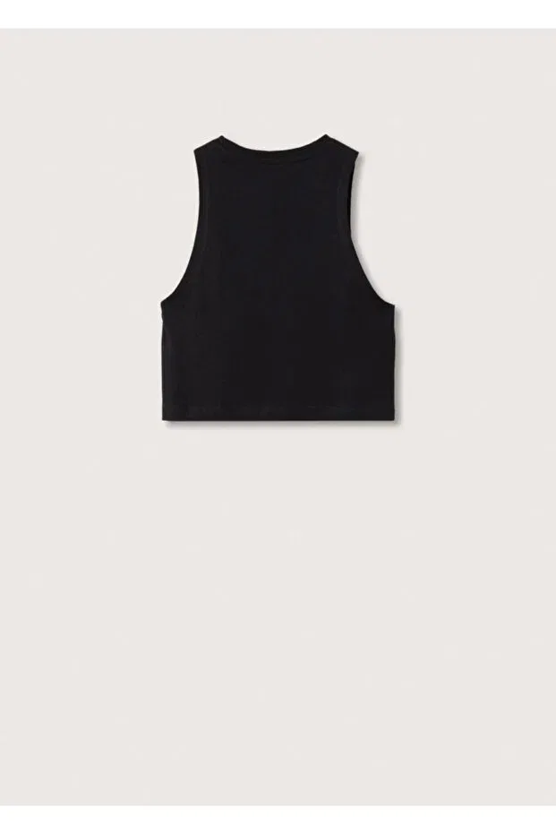 Женская футболка с принтом Mango Kids, Black — фото 3