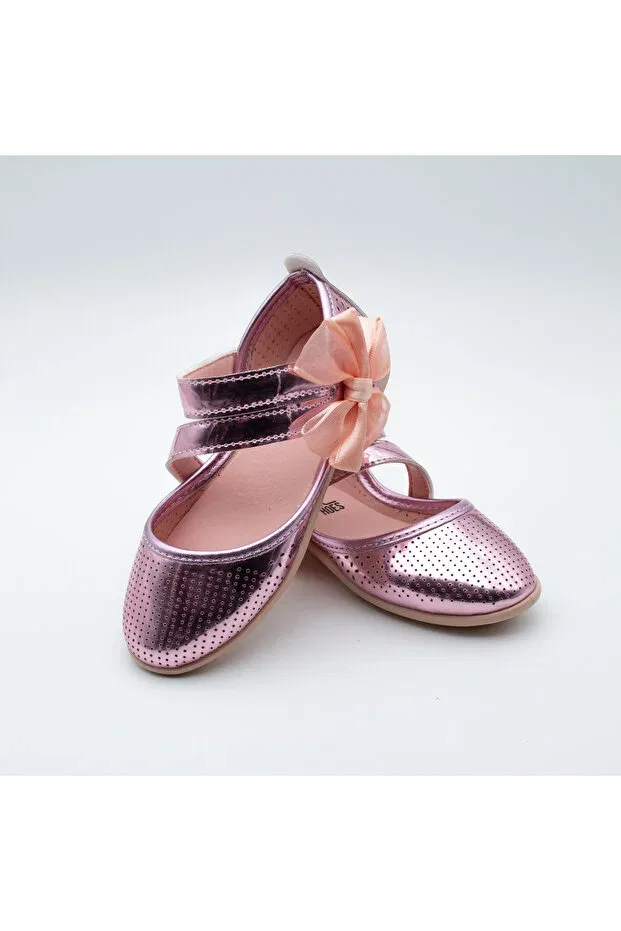 Детские балетки для девочек с бантом Arçın Shoes, Pink — фото 4