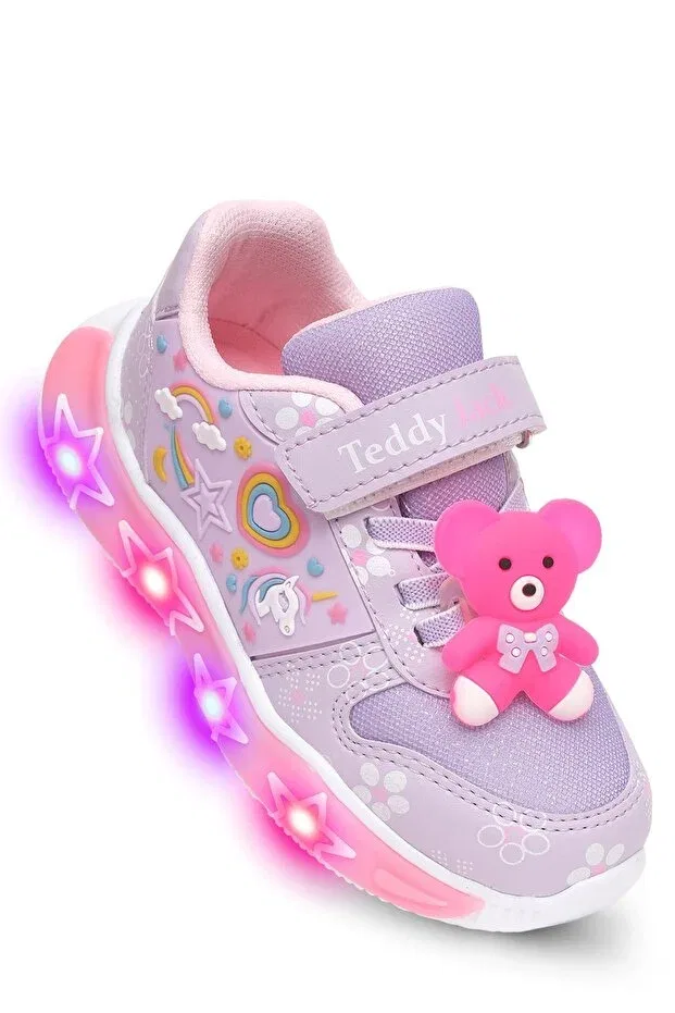 Детские спортивные кроссовки для девочек с подсветкой Kaptan Junior, Purple