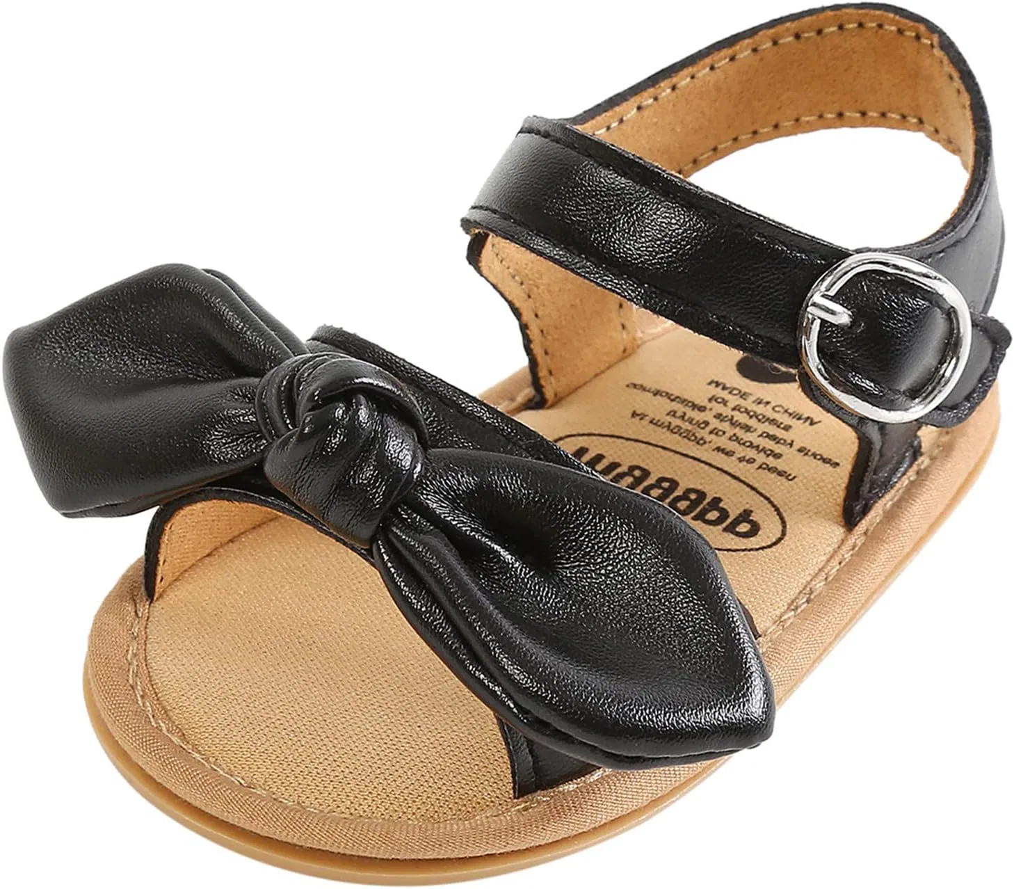 Детские сандалии для девочек с бантом, модель Bowknot Prewalker Walkers, Black