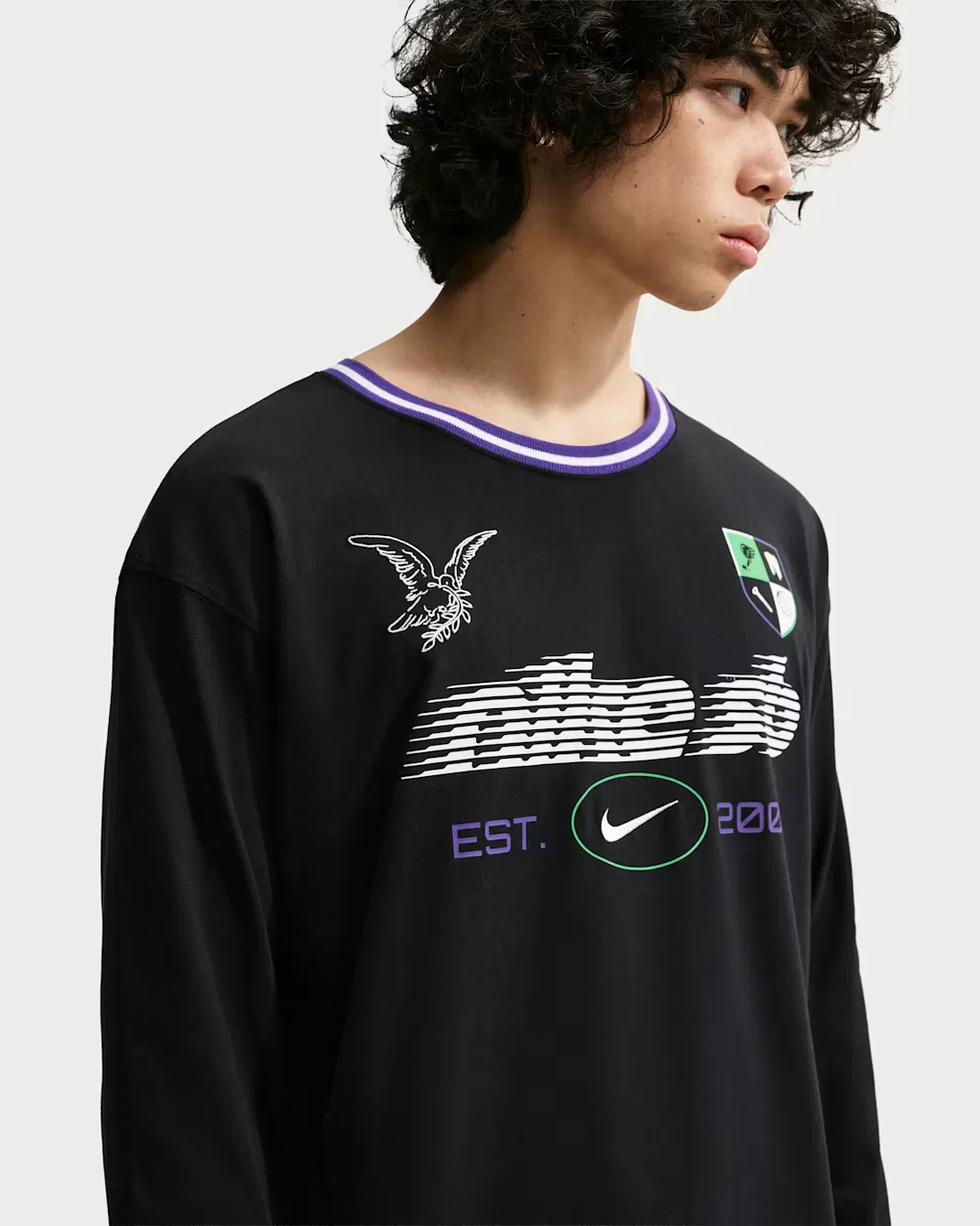 Футболка с длинными рукавами для скейтбординга Nike SB, Black — фото 3