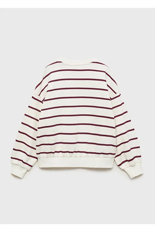 Детские свитшот для девочек с длинным рукавом Mango Kids, Burgundy — фото 4