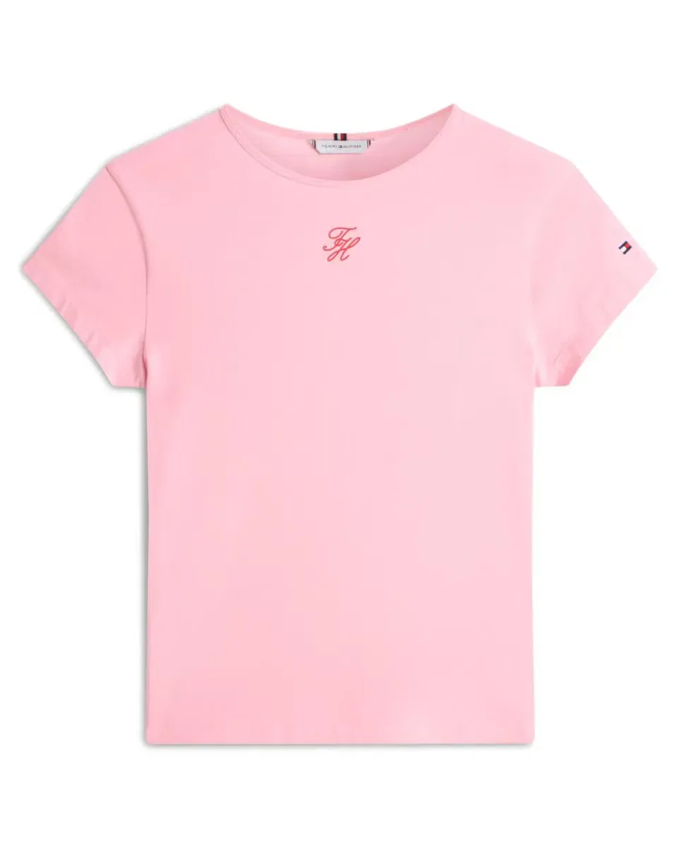 Женская футболка с принтом TH Script Tommy Hilfiger, Rosa