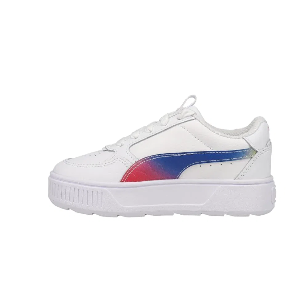 Детские кроссовки для мальчиков с платформой Puma Karmen Rebelle Puma White Beetroot Purple Dandelion Blue Dazzling — фото 3