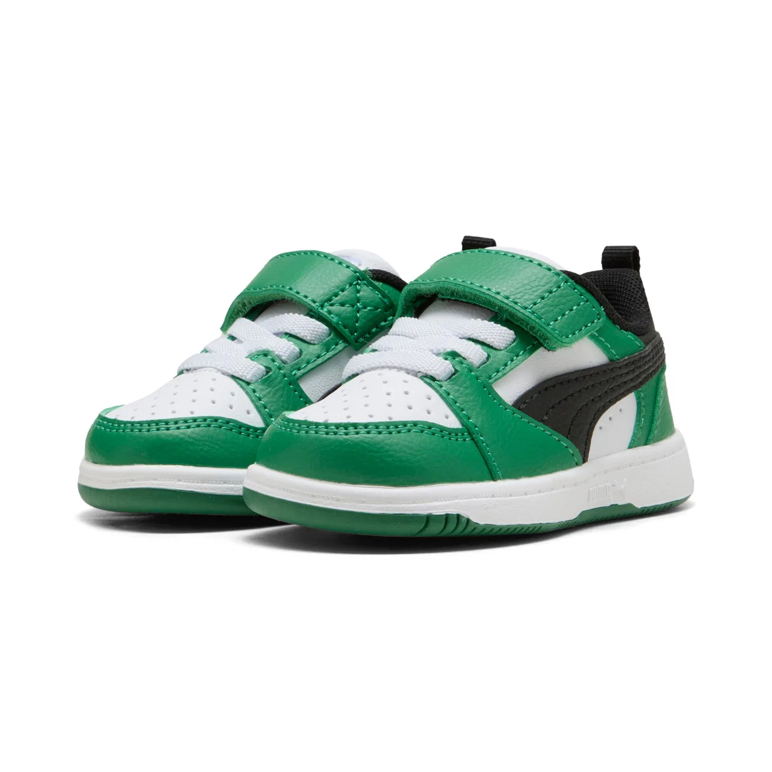 Детские кроссовки низкие Rebound v6 PUMA, White/Black/Green