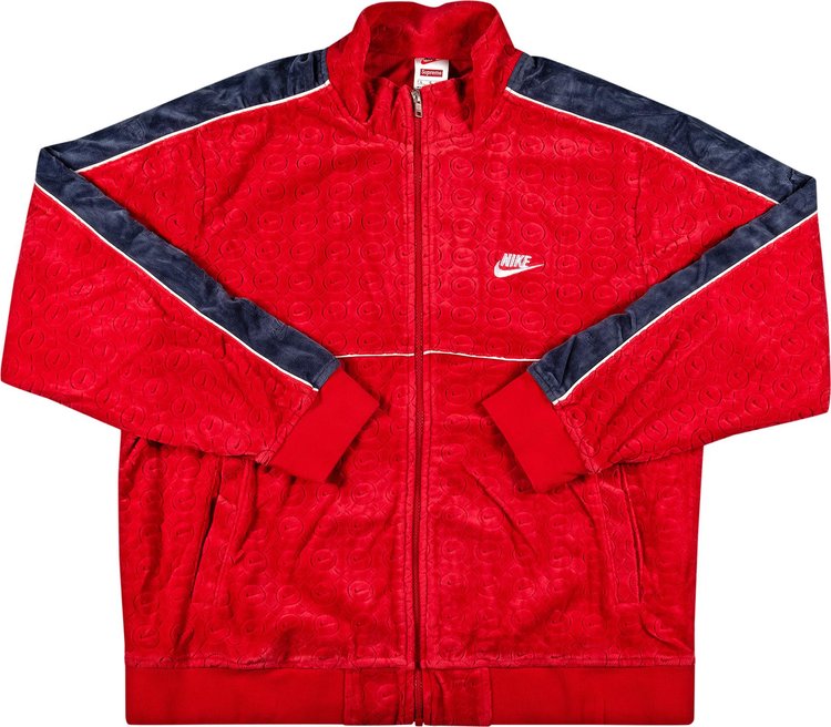 Куртка Supreme x Nike Velour Track Jacket 'Red', красный - фото