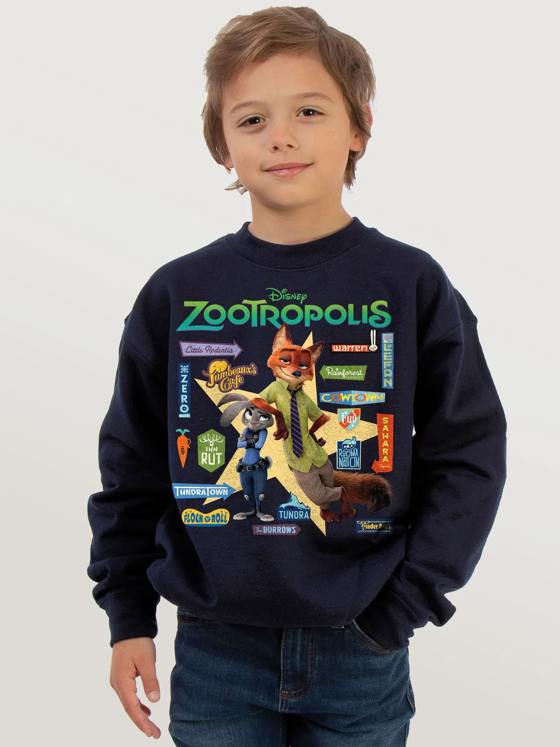 Свитшот с принтом Zootropolis Rags & Rascals, синий