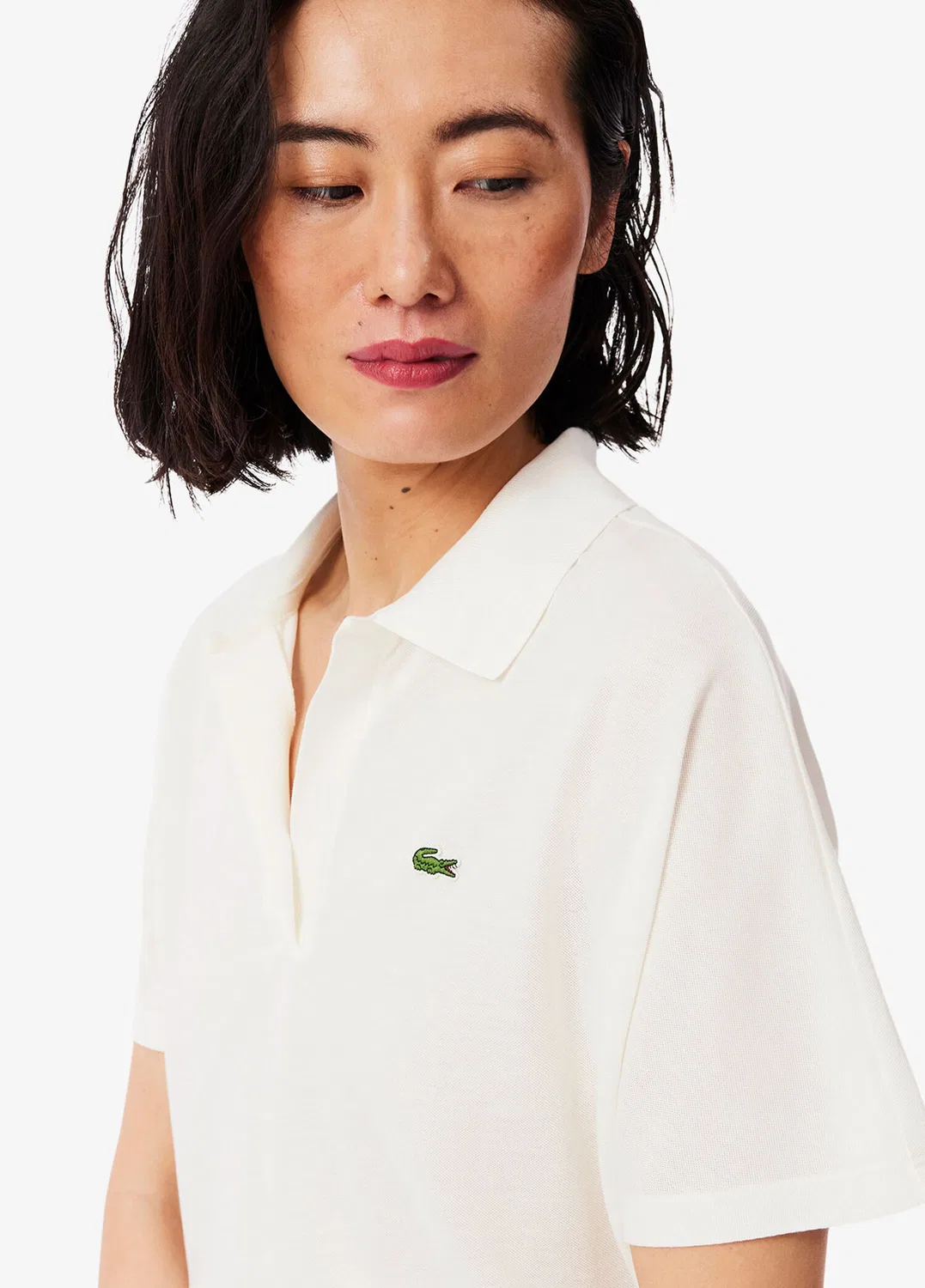 Футболка поло Lacoste Relaxed Fit, кремовый — фото 2