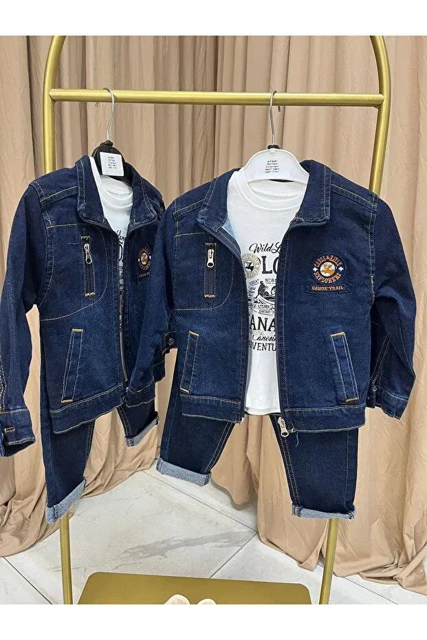Детское джинсовая куртка для девочек Kotceket Kidea, Navy Blue