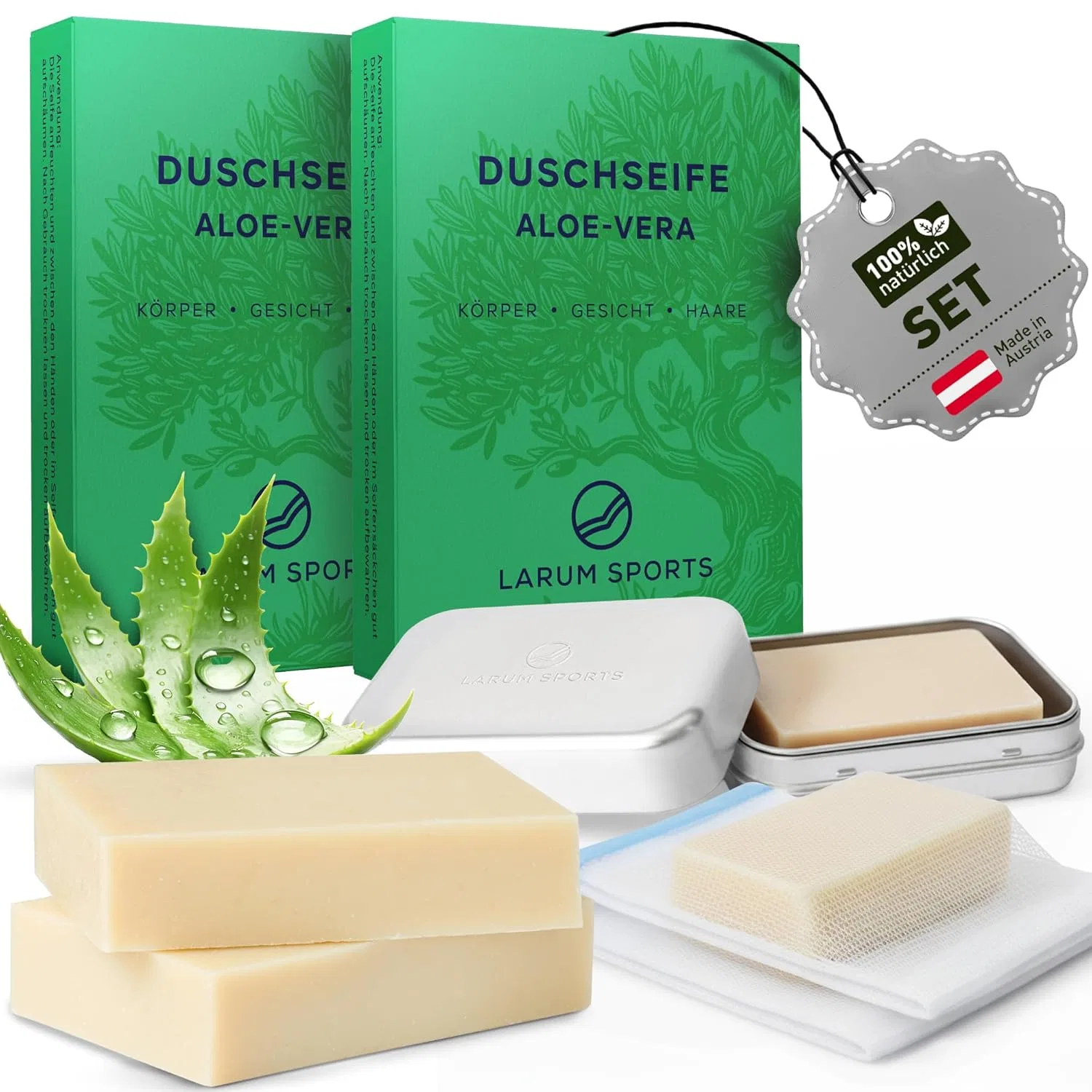 Твердое мыло для душа Aloe Vera, larum sports, 85 г