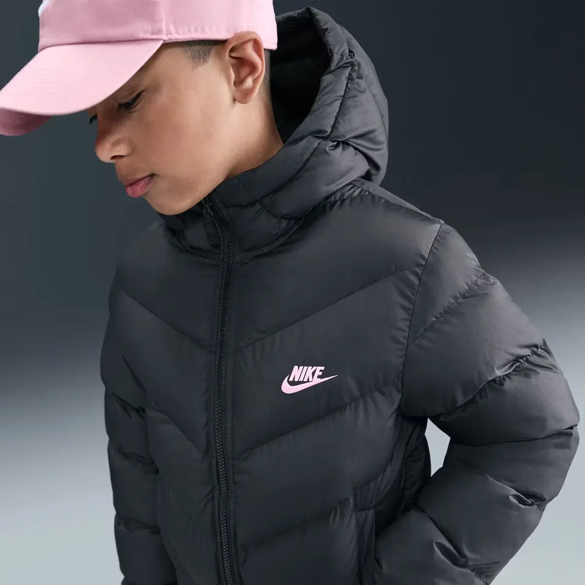 Детская куртка для девочек с утеплителем Nike, Negro — фото 4