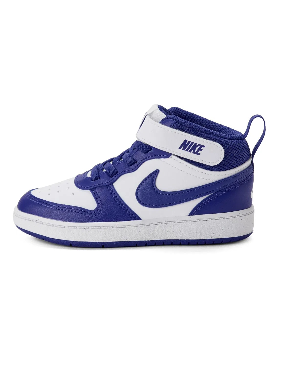 Детские кроссовки для мальчиков кожаные NIKE Court Borough Mid 2, White Deep Night White