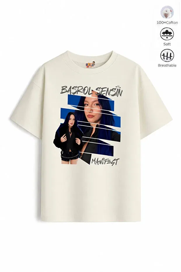Детская футболка оверсайз хлопковая Zoktay Mani Design1 Belya Kids Wear, Ecru Dark