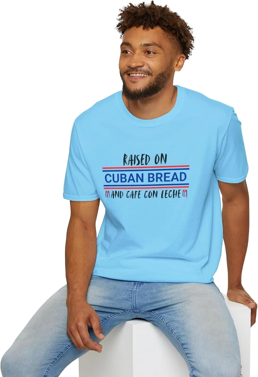 Женская футболка с принтом Cuban Bread Gildan 64000, Sky — фото 4