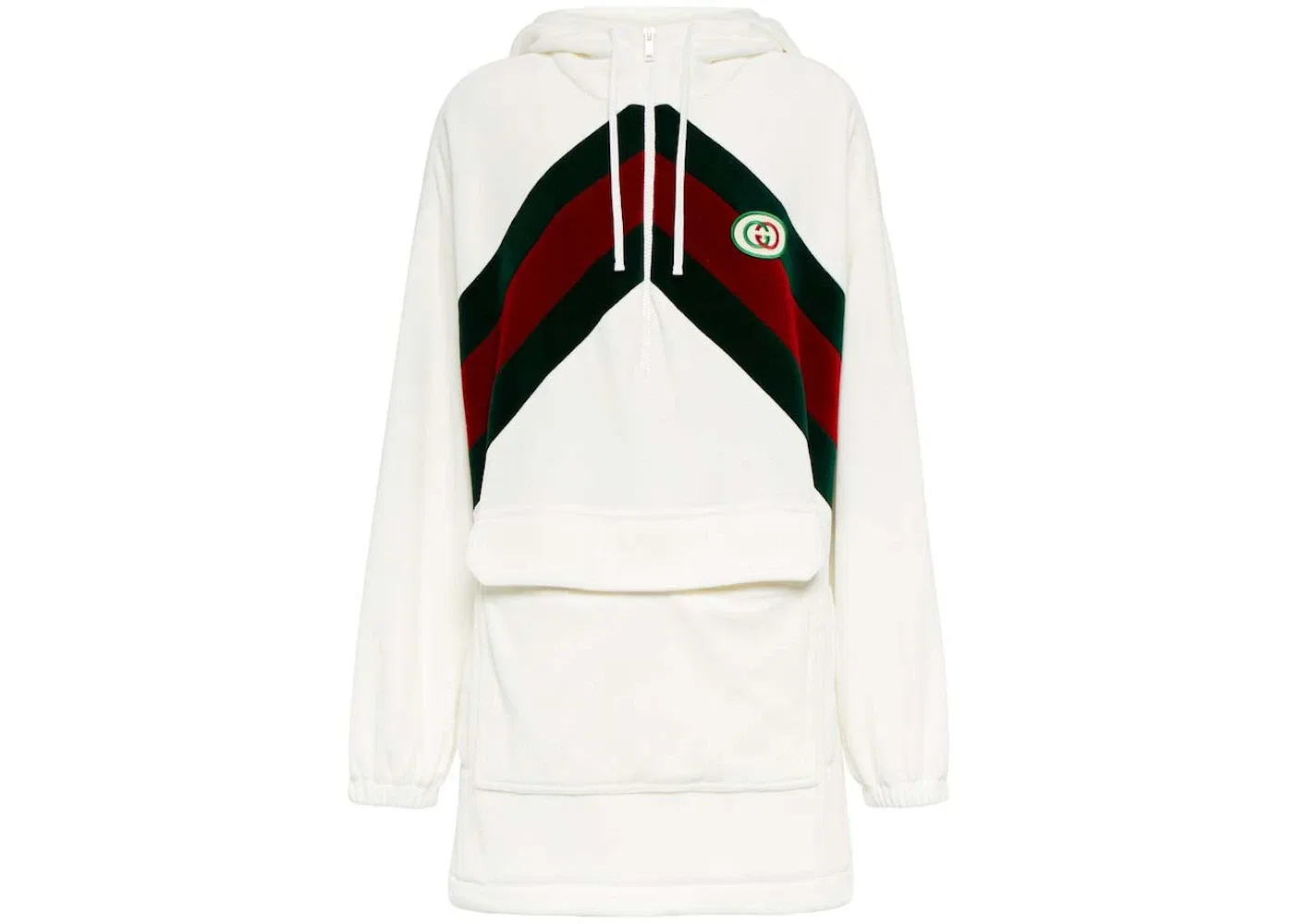 Женское платье с капюшоном Gucci Chenille Web Hooded Dress, White
