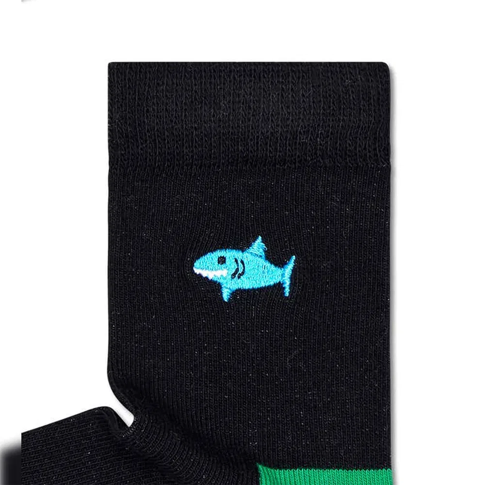Носки с вышивкой акула Happy Socks, черный — фото 2