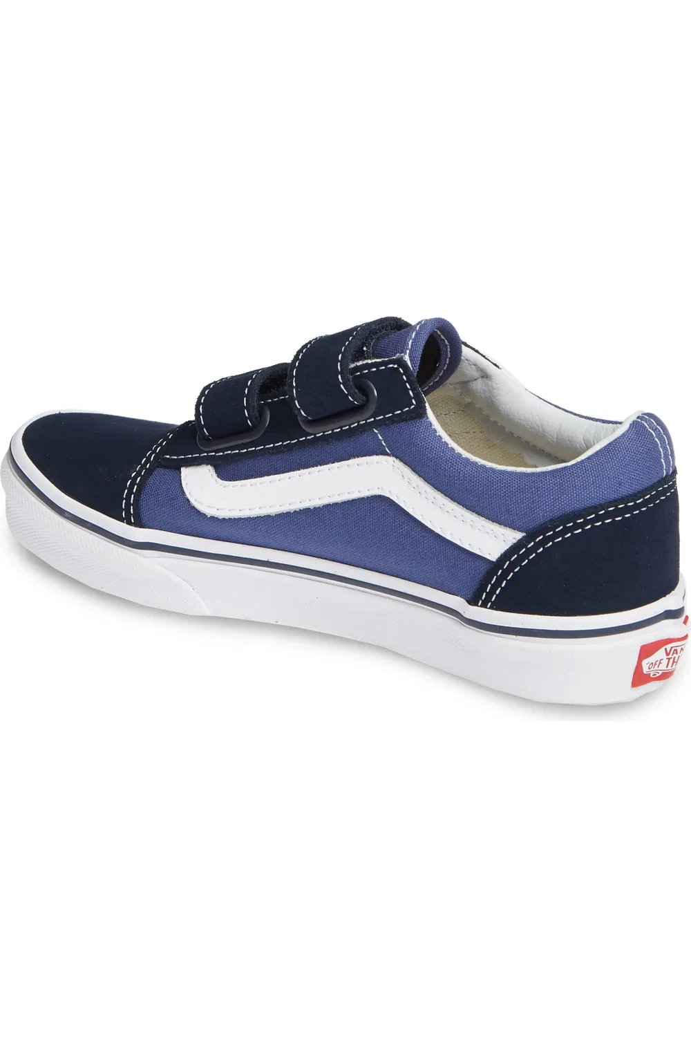 Кеды детские на липучках Old Skool Vans, Navy/True White — фото 2