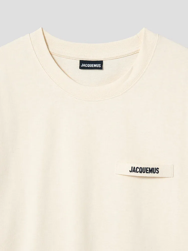 Футболка с логотипом Le Tshirt Gros Grain JACQUEMUS, Beige — фото 3