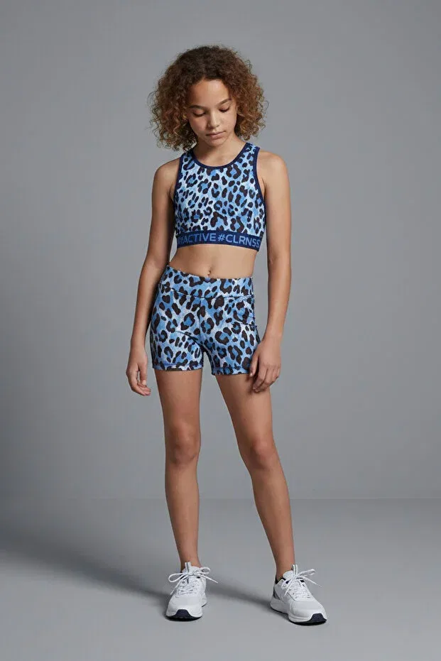 Детские шорты для девочек с принтом Moxy printed Colorinas, Indigo — фото 2