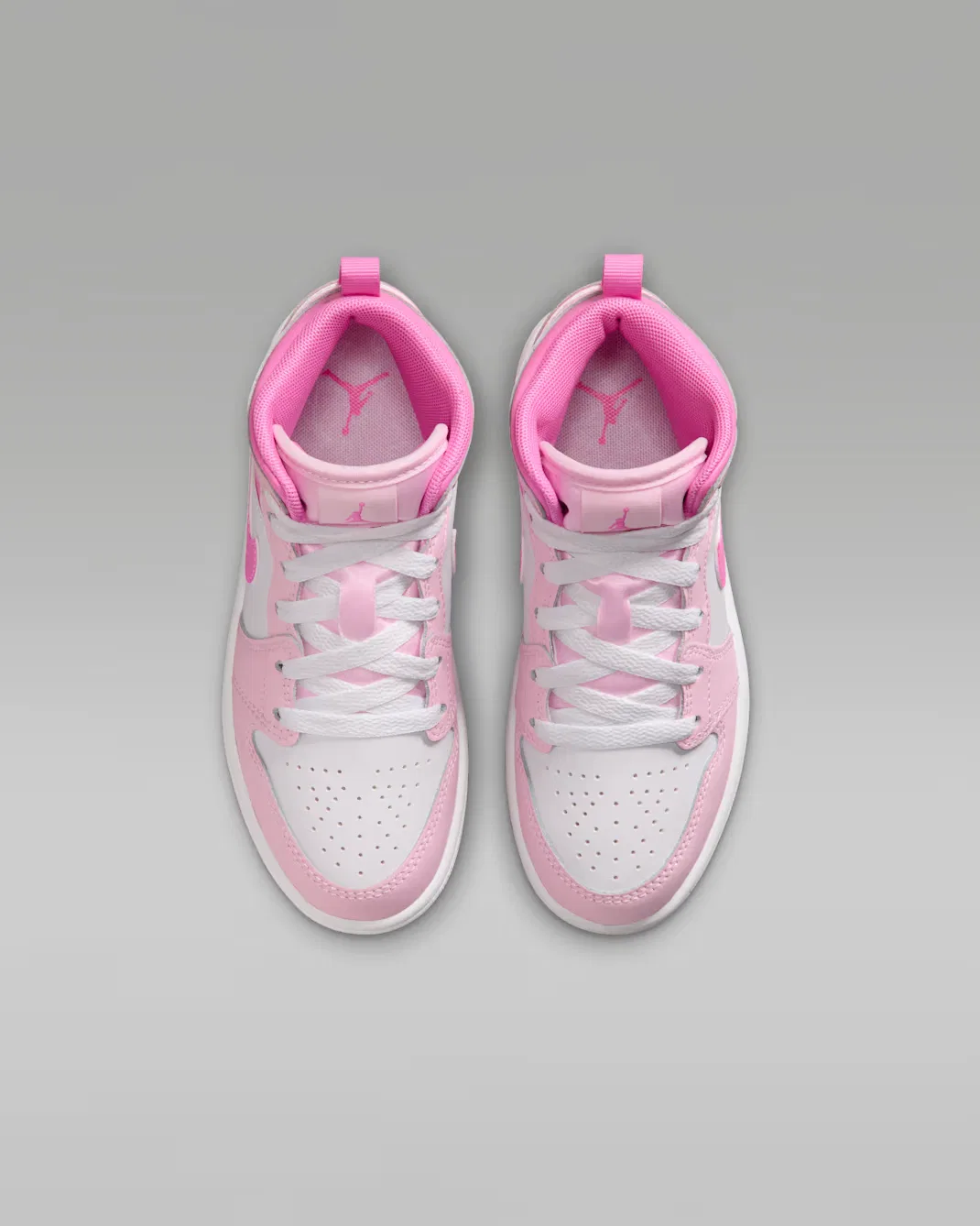 Детские кроссовки Jordan 1 Mid, Pink Foam/China Rose/White/Pink Foam — фото 4