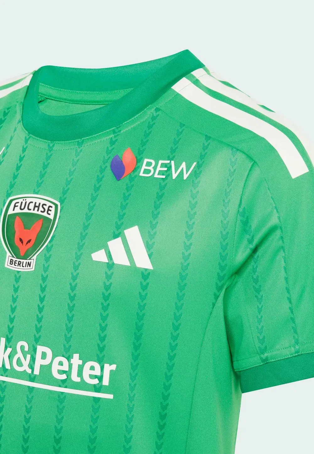 Футболка Fuechse Berlin, домашняя, детская - спортивная футболка Adidas Performance, Green — фото 2