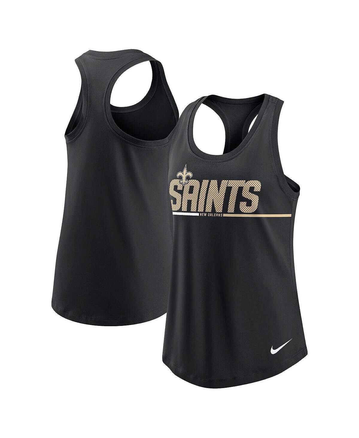 

Женская черная майка new orleans saints team name city tri-blend racerback Nike, черный