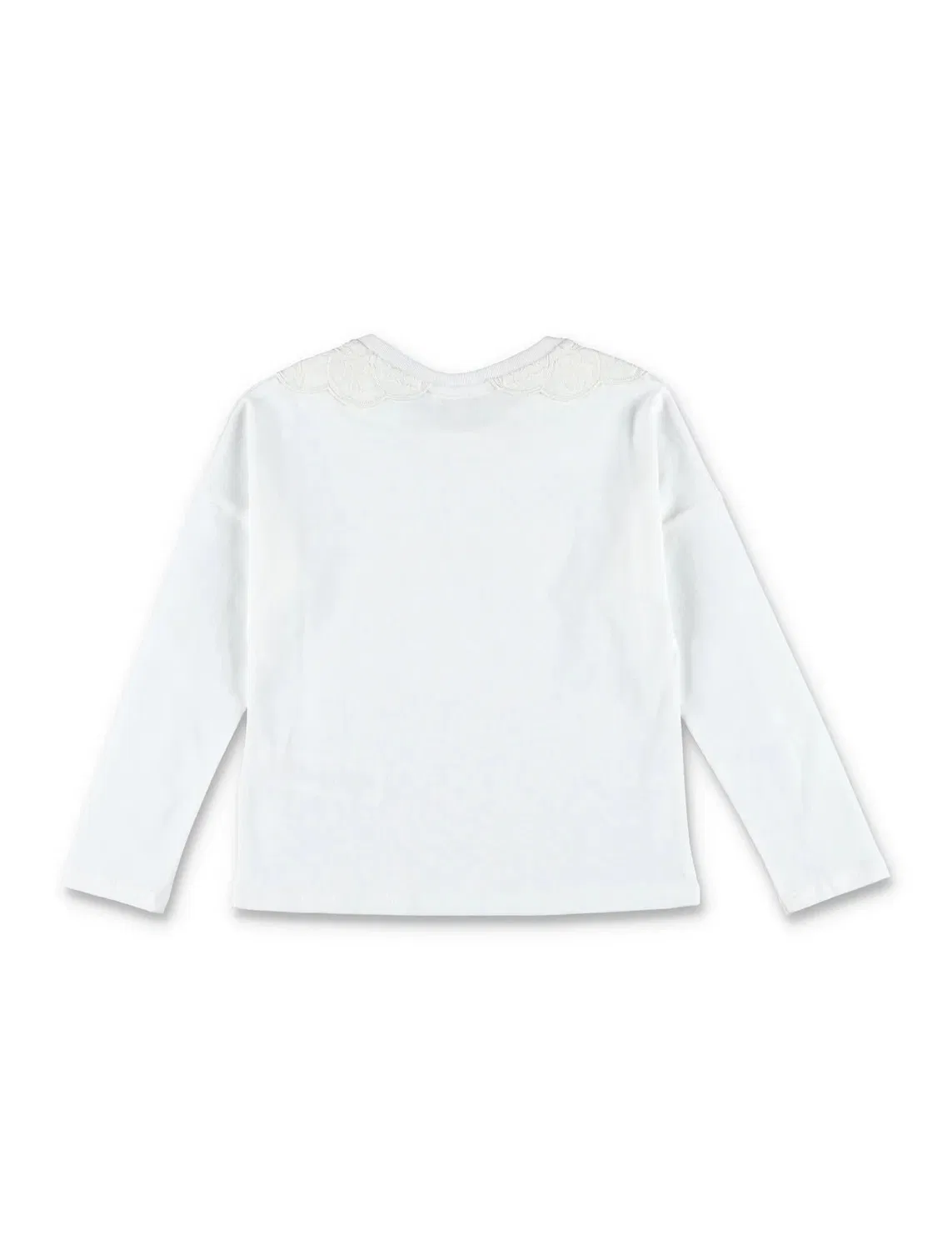Футболка с длинным рукавом с вышивкой Chloe Girls Embroidered Long-Sleeve T-Shirt Chloé, Offwhite — фото 2