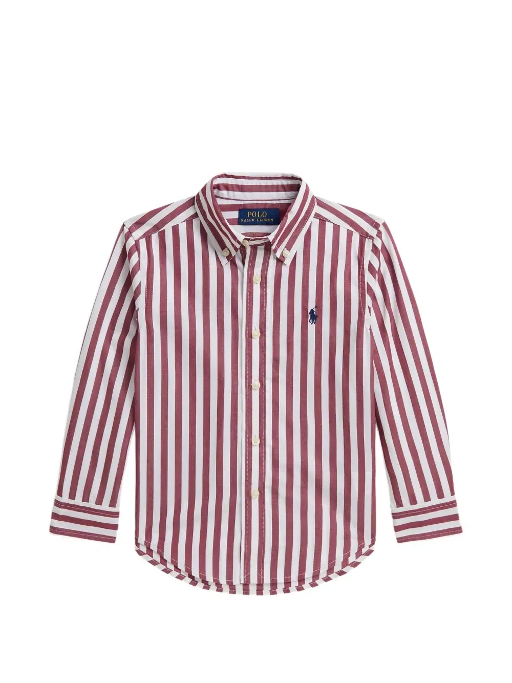 Полосатая рубашка с логотипом Pony POLO RALPH LAUREN KIDS, красный