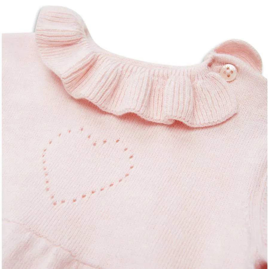 Платье детское трикотажное с сердечками Infant Knitted Heart Dress Marie Chantal, Pink — фото 2
