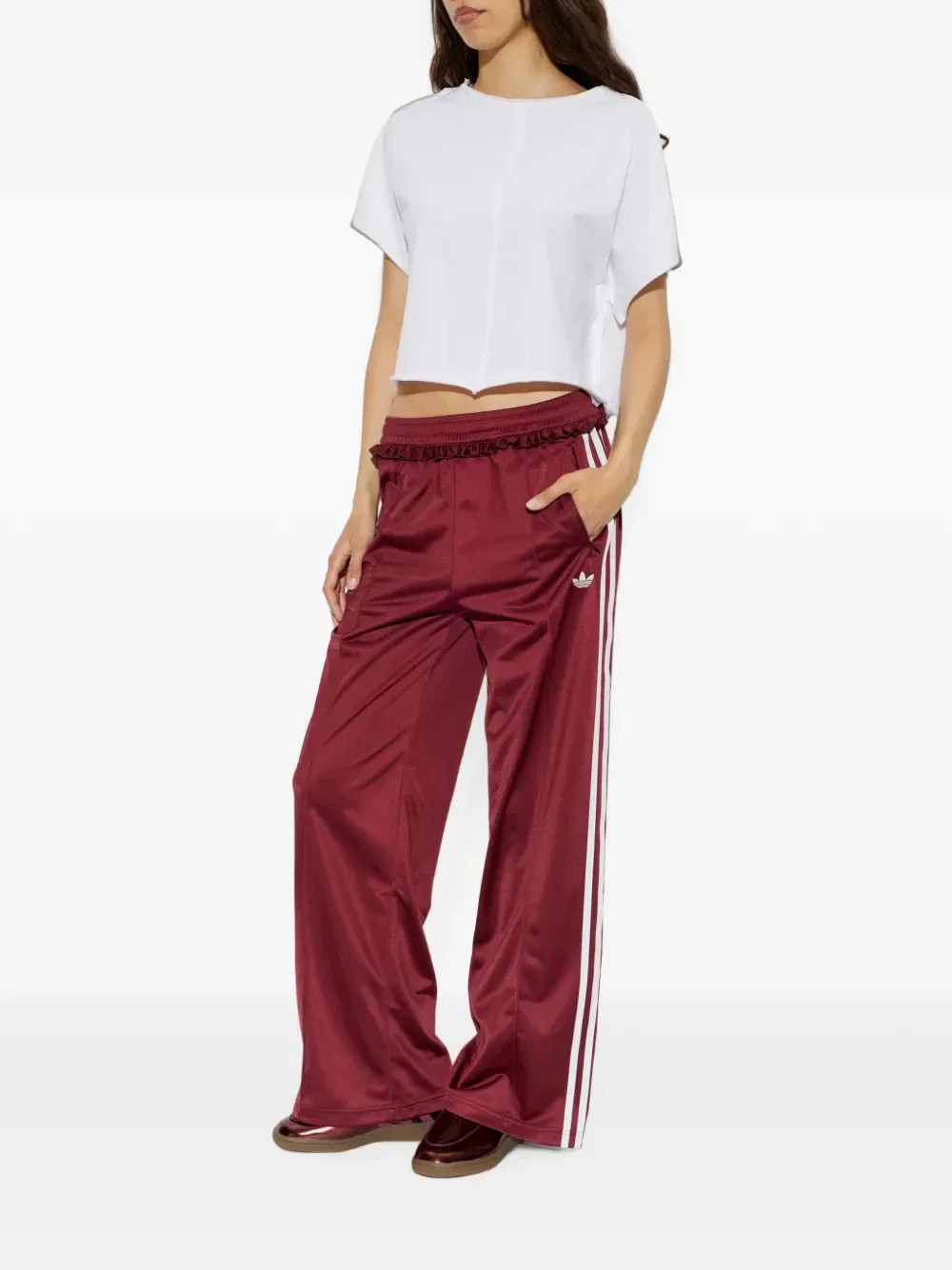 Плиссированные спортивные брюки Firebird Adidas, красный — фото 2