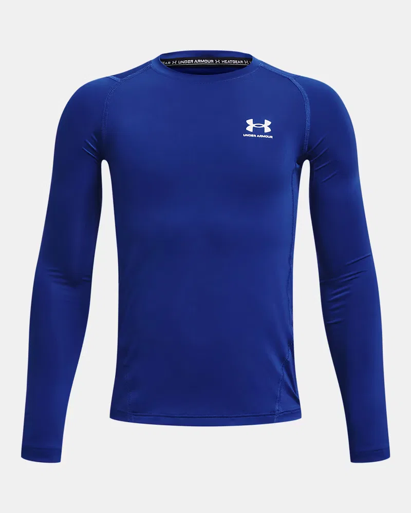 Лонгслив ультралегкий влагоотводящий HeatGear Armour UnderArmour, Royal/White — фото 4