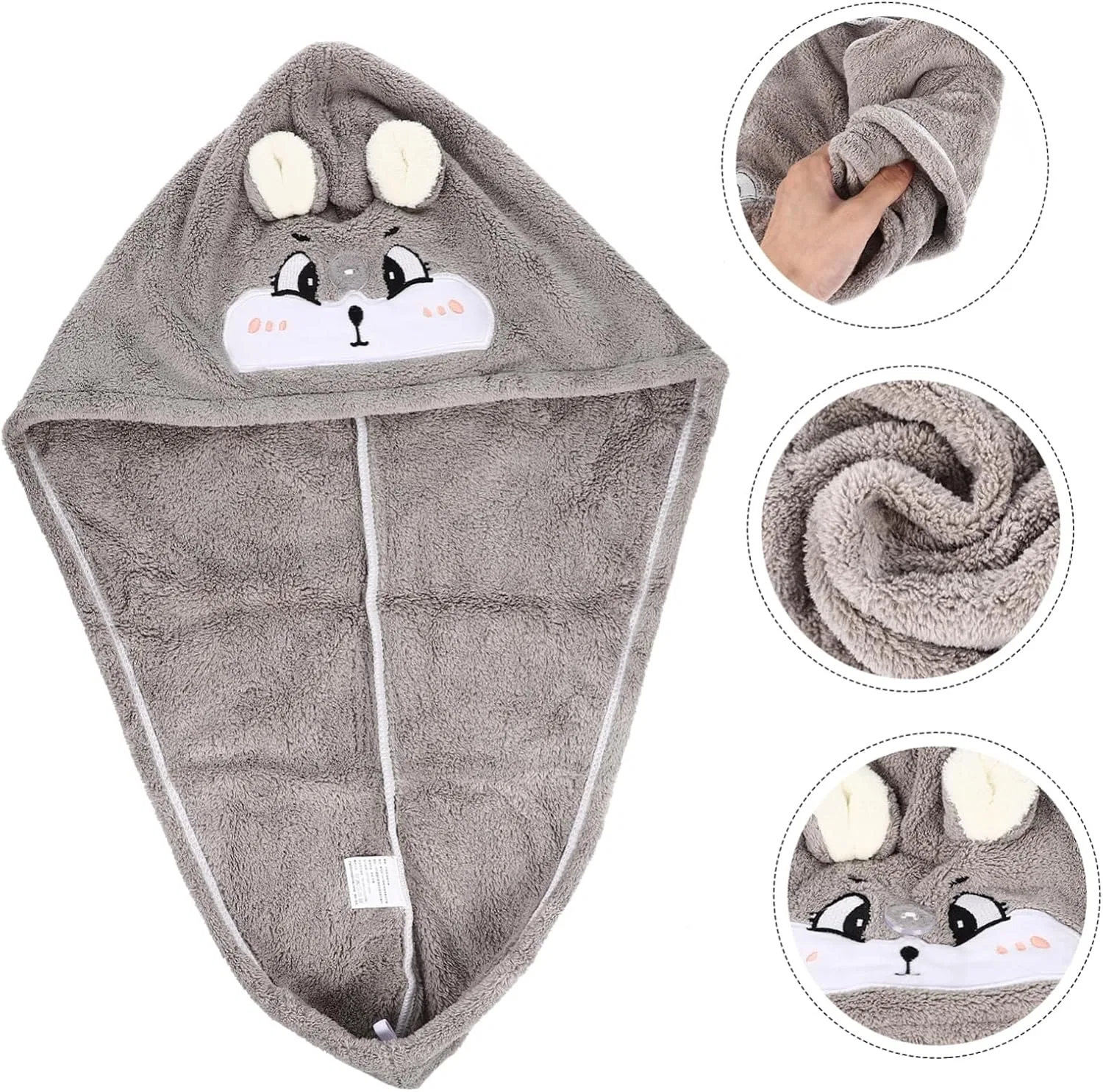 Шапочка для душа Amosfun, 2 шт, 65x25 см, Coral Fleece — фото 2