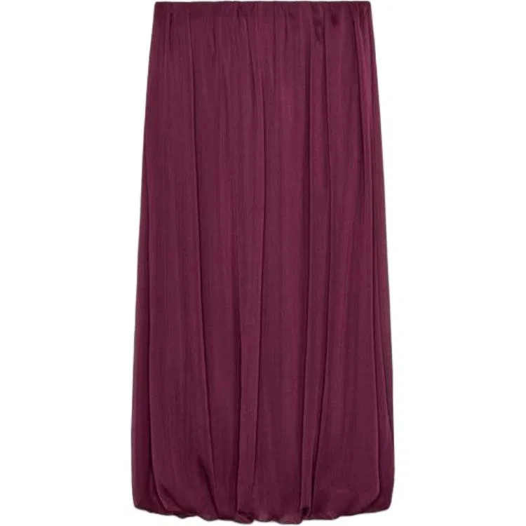 Женская юбка макси Casual Dark Red Color ZARA, Темно-красный — фото 3