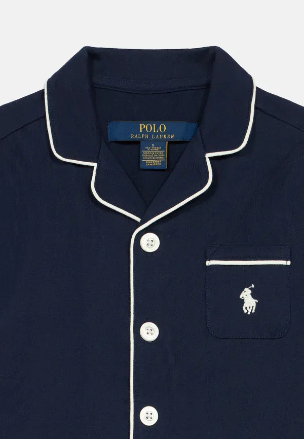 Женский пижамный комплект из хлопка Polo Ralph Lauren, темно-синий — фото 4