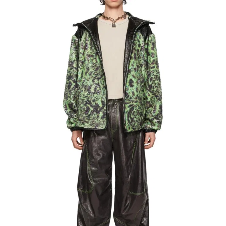 Мужская куртка из флиса с принтом Acne Studios, Green & Black — фото 4