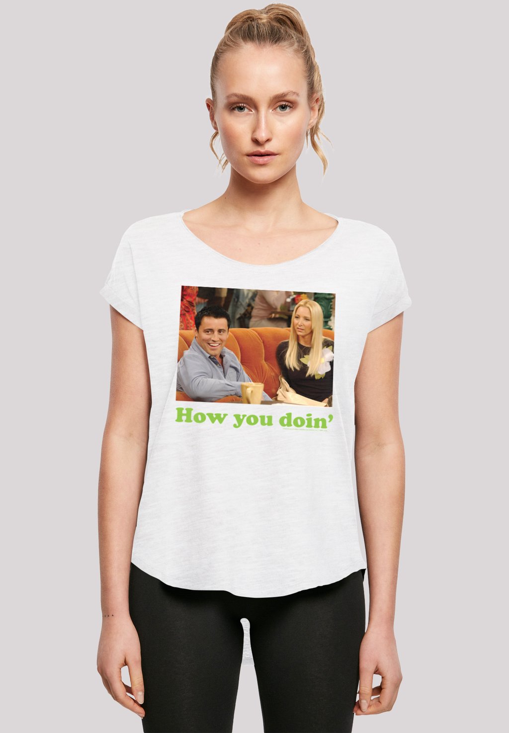 

Футболка с принтом LONG CUT 'FRIENDS TV SERIE HOW YOU DOIN' F4NT4STIC, белый