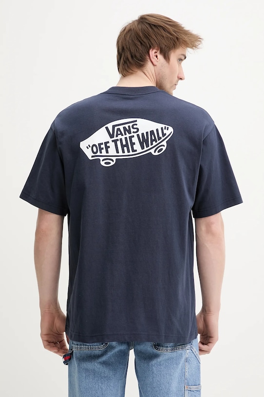 

Хлопковая футболка Vans, темно-синий