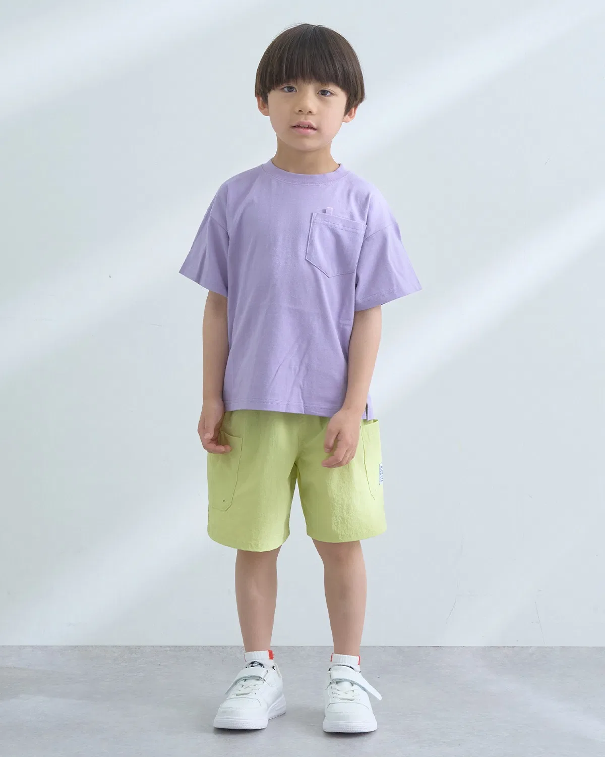 Детская футболка с длинным рукавом без принта, модель Basic T-Shirt, b・ROOM, Lavender