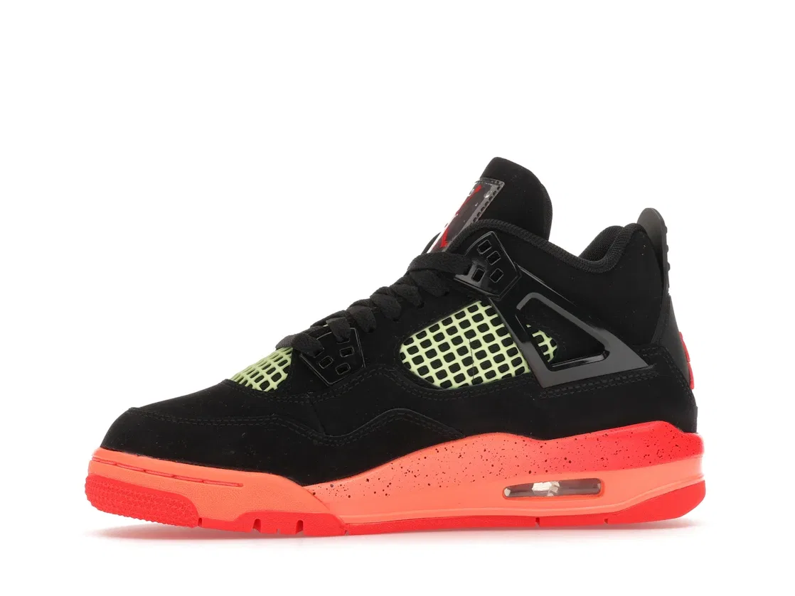 Детские кроссовки Lifestyle с кроссовками Jordan 4 Retro Jordan, Black/Infrared 23/Bright Mango/Barely Volt/White — фото 3