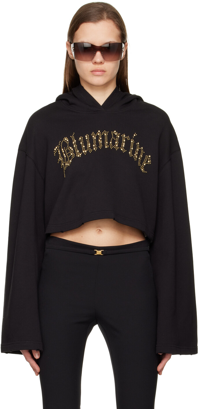 

Черный худи с украшением Blumarine