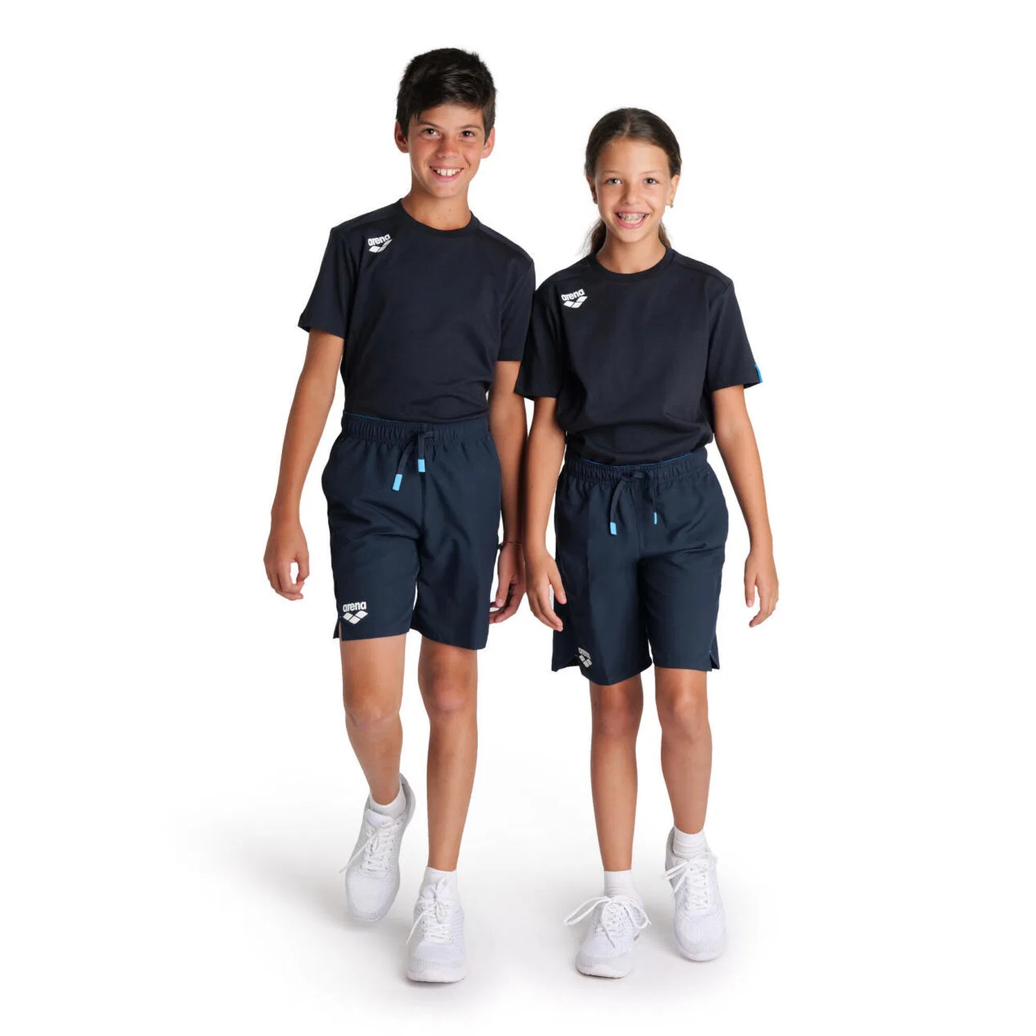 Детские шорты с быстросохнущей тканью Arena Junior Team Bermuda Panel, Blue