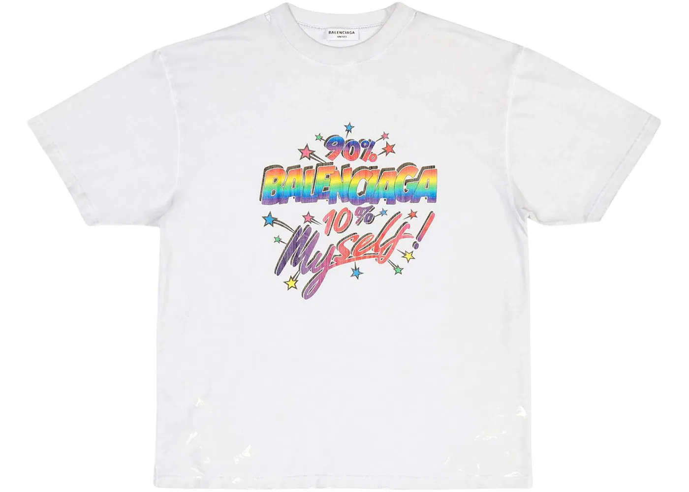 Женская футболка свободного кроя Balenciaga 90/10 Large Fit Vintage, White