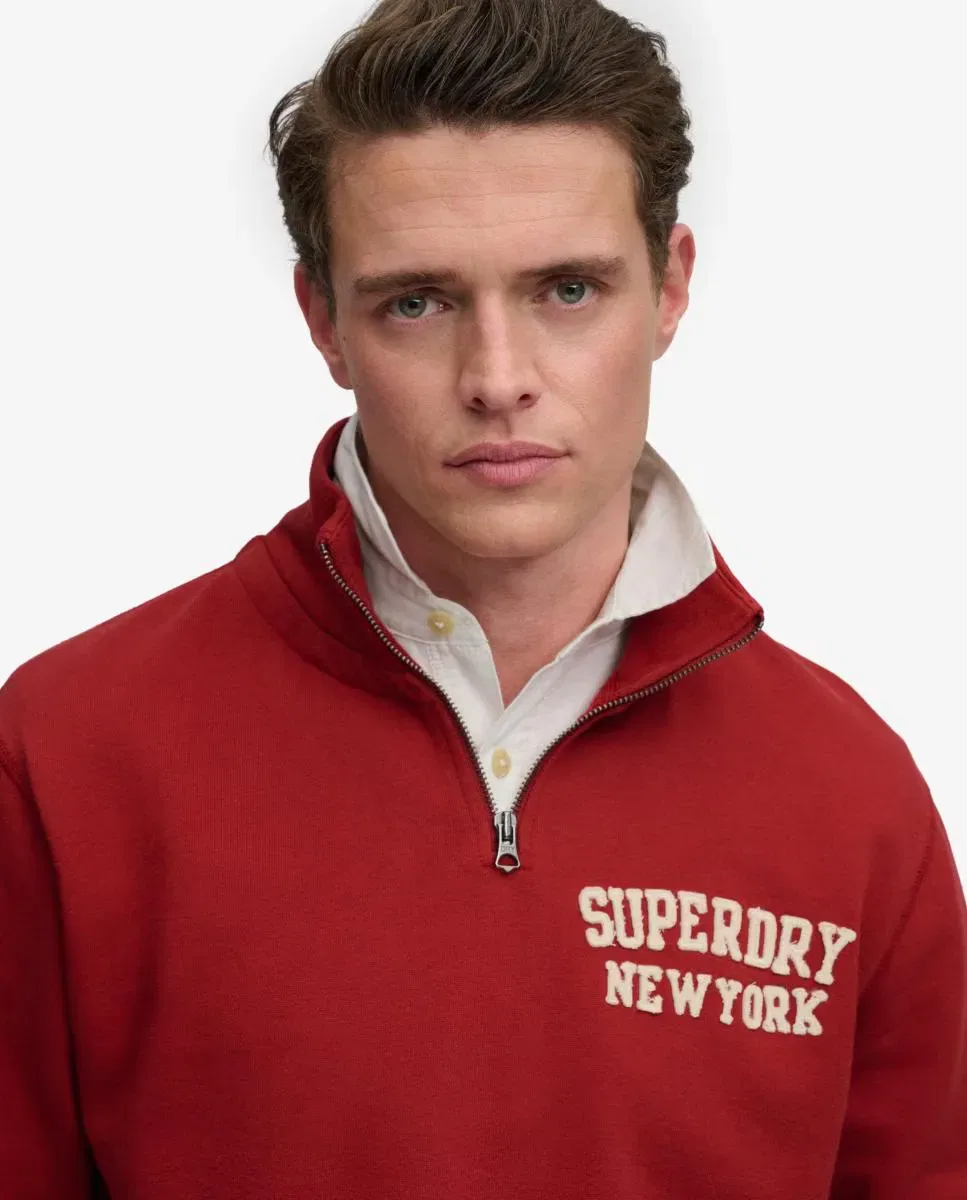 Мужская свитшот с полумолнией Vintage Athletic Superdry, Rojo — фото 3