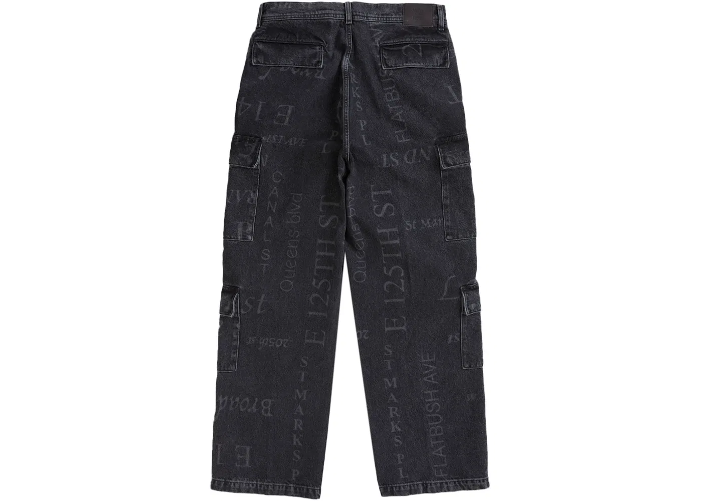 Мужские джинсовые карго-брюки с принтом Martine Rose Supreme, Washed Black — фото 2