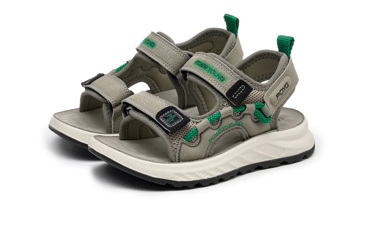 Детские сандалии из синтетической кожи HLA, Khaki Green — фото 3